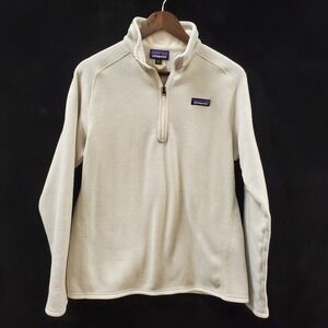 Patagonia Womens 1/4 Zip Pullover Better Sweater Size XL Cream Outdoor Layers